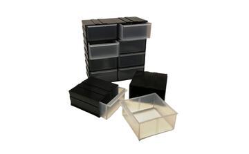 Hobby box doboz, fiókos, egymáshoz építhető korlátlan nagyságig