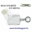 Kulcstartó akril, műanyag forgó lánccal 35 x 45 - 50 db/csomag vonalkód 5999860594192