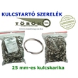 Tartós, 25 mm-es nikkelezett kulcskarika közvetlenül a gyártótól. Kiváló rugalmasság, elegáns megjelenés és magyar minőség.