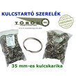 35 mm-es kulcskarika, fém karika kulcstartóhoz, nikkelezett kulcskarika, kis méretű kulcskarika, kulcstartó alapanyag, 25 mm fémkarika gyártás, rugós kulcskarika