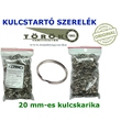 Tartós, 20 mm-es nikkelezett kulcskarika közvetlenül a gyártótól. Kiváló rugalmasság, elegáns megjelenés, magyar minőség