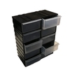Hobby doboz, fiókos, egymáshoz építhető fekete 10 db/csomag