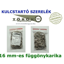 16 mm-es függönykarika és fém végszem (100 db)