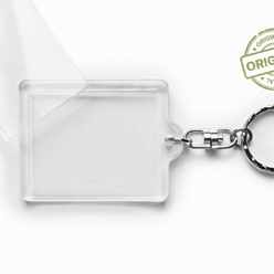 Kulcstartó műanyag átlátszó gyártás - forgó lánccal 35x45 - 50 db/csomag