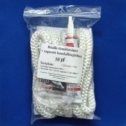 Üvegszálas zsinór FEHÉR 450 °C - 10 mm és ragasztó 1100 °C - készlet Üvegszálas zsinór FEHÉR 450 °C - 10 mm és ragasztó 1100 °C - készlet