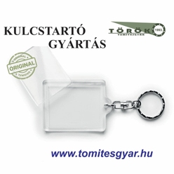 Kulcstartó műanyag átlátszó gyártás - forgó lánccal 35x45 - 50 db/csomag