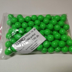 Műanyag 16 mm PP - akril golyó zöld neon 100 db
