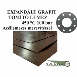 Expandált grafitlemez sima acéllemezes merevítéssel (SL)100 bar 450°C 600x1000x5,0 - Tömítésgyár Webshop