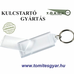 Panoráma kulcstartó két karikával víztiszta  50x22 1000 db/csomag