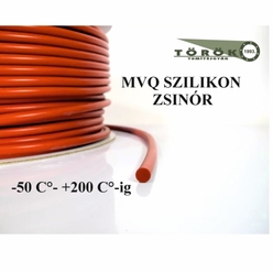 Hőálló Piros Szilikon O-gyűrű Zsinór (MVQ 70) – 2 méter/egység
