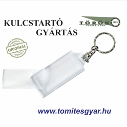 Panoráma kulcstartó forgó lánccal víztiszta  50x22 50db/csomag