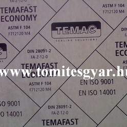 Temafast Economy tömítő lemez 4MPa 140°C 250x250x5,0 mm - Tömítésgyár Webshop