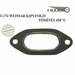 Prémium T-174 Weimar kipufogó tömítés 450°C-ig hőálló, grafitos MOTORIT anyagból, fémgyűrűs peremezéssel. Tömítésgyár