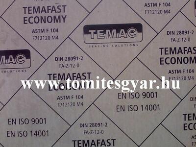 Temafast Economy tömítő lemez - tömítő tábla 4 MPa 140 °C 1500x750x2,0 mm - Tömítésgyár Webshop