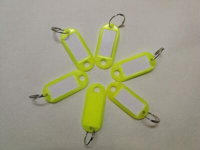 Kulcsjelölő biléta neon citromsárga 100 db