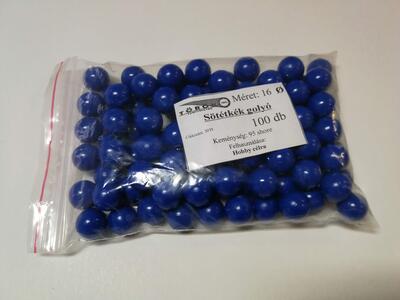 Műanyag 16 mm PP - akril golyó sötétkék 100 db