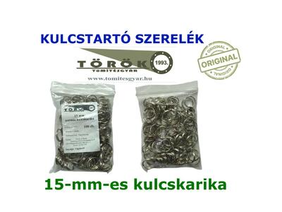 Tartós, 15 mm-es nikkelezett kulcskarika közvetlenül a gyártótól. Kiváló rugalmasság, elegáns megjelenés és magyar minőség.