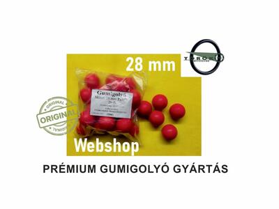  Prémium Gumilövedék 28 mm piros – Pontos és Megbízható Gumigolyó 60-65 shore keménység - Tömítésgyár Webshop