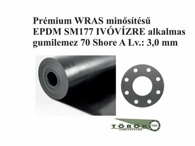 WRAS Ivóvíz Minősített EPDM Gumilemez 1500mm x 1000 mm Lv.:3mm - Tömítésgyár webáruház