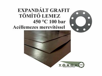 Expandált grafitlemez - grafit tábla sima lemezes merevítéssel (SL-100 bar) 450°C 500x1000x1,0 - Tömítésgyár Webshop
